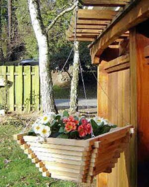 Wooden Hanging Planter