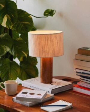 Wooden Base Bedside Lamp