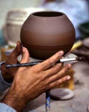 Earth-Tone Clay Jar